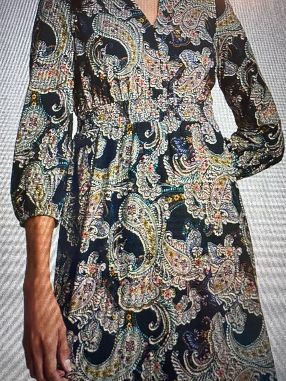 J.Jill Navy Blue Radiant Paisley Knit Midi Dress NWT Sz L